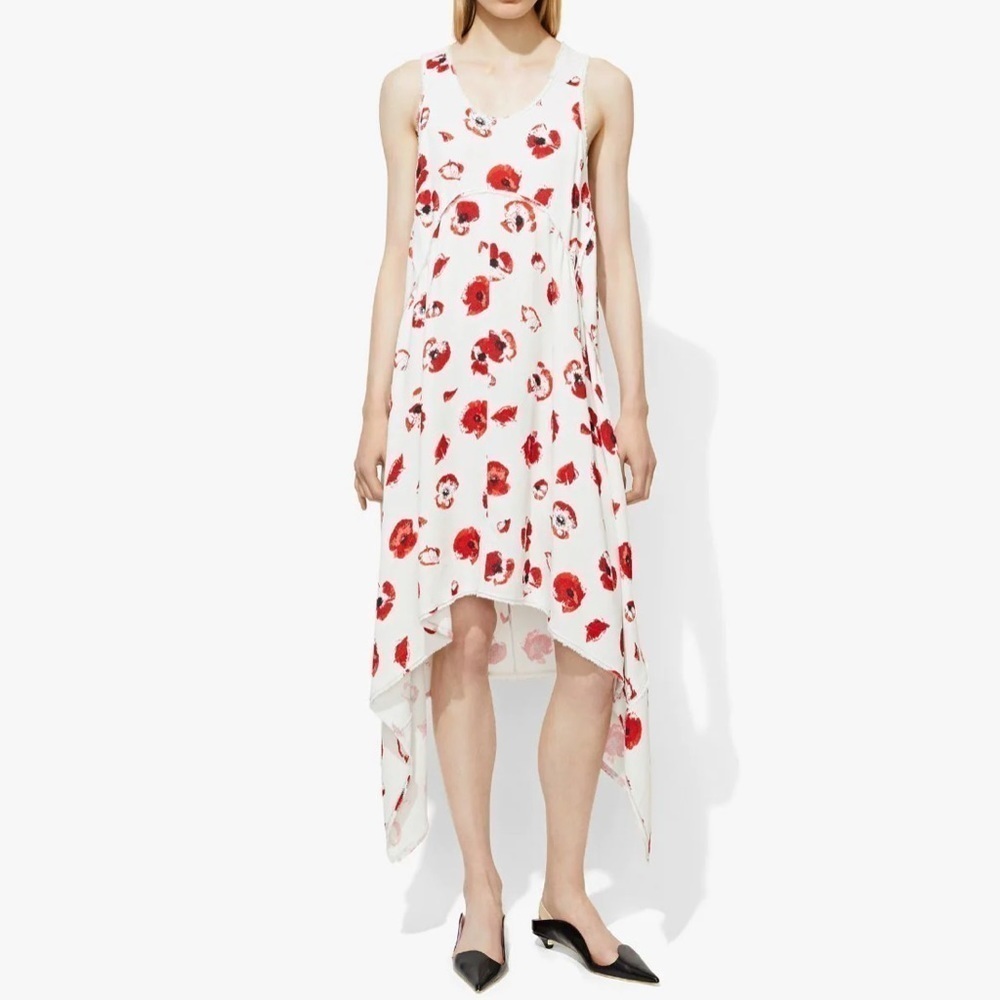 NWT- Proenza Schouler Asymmetrical Poppy Flower Sleeveless Dress